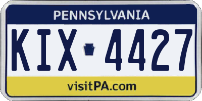 PA license plate KIX4427