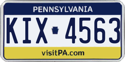 PA license plate KIX4563