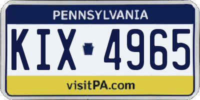 PA license plate KIX4965