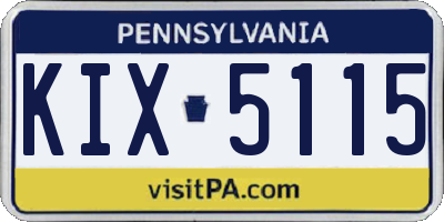 PA license plate KIX5115
