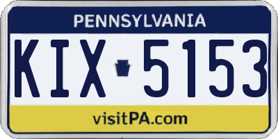 PA license plate KIX5153