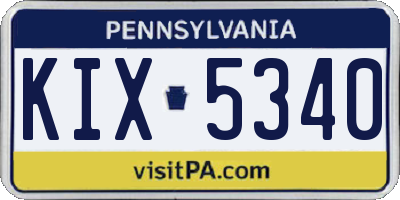 PA license plate KIX5340