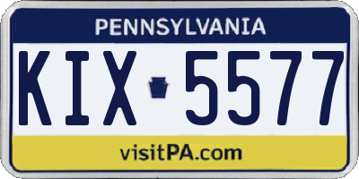 PA license plate KIX5577