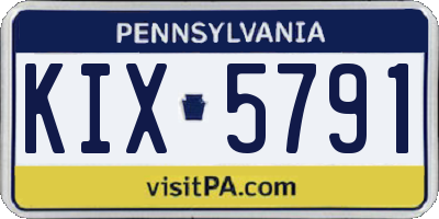 PA license plate KIX5791