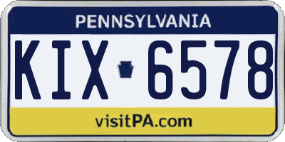 PA license plate KIX6578