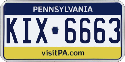 PA license plate KIX6663