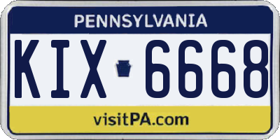 PA license plate KIX6668