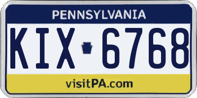 PA license plate KIX6768