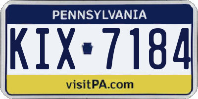 PA license plate KIX7184