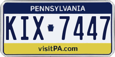 PA license plate KIX7447