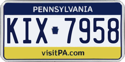 PA license plate KIX7958