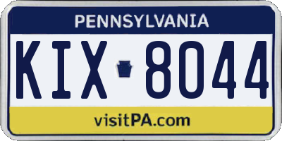PA license plate KIX8044