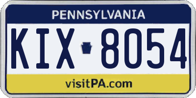 PA license plate KIX8054