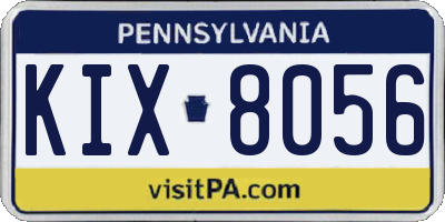 PA license plate KIX8056