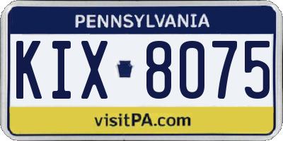 PA license plate KIX8075