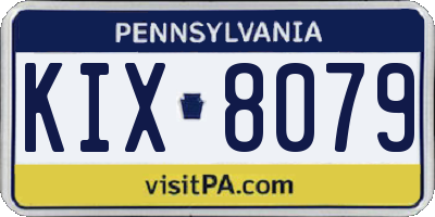 PA license plate KIX8079