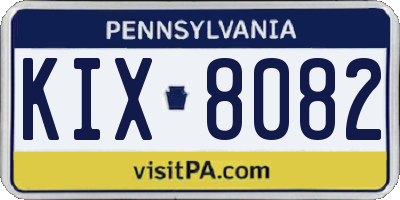 PA license plate KIX8082