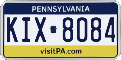 PA license plate KIX8084