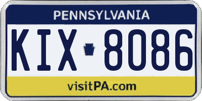 PA license plate KIX8086