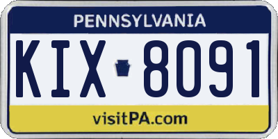 PA license plate KIX8091