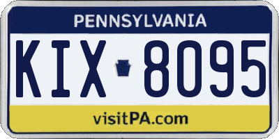 PA license plate KIX8095