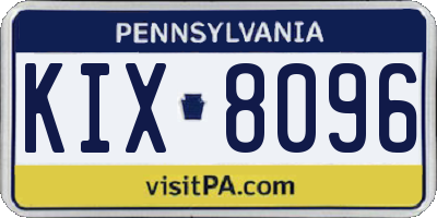 PA license plate KIX8096
