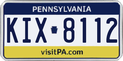PA license plate KIX8112