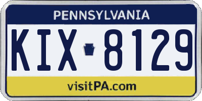 PA license plate KIX8129