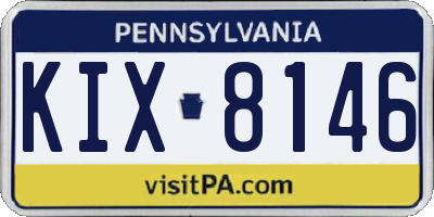 PA license plate KIX8146