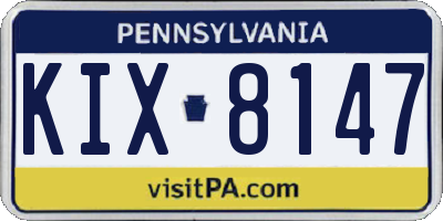 PA license plate KIX8147
