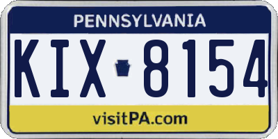 PA license plate KIX8154