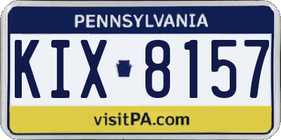 PA license plate KIX8157