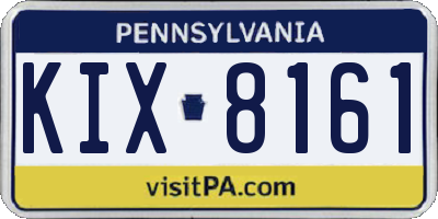 PA license plate KIX8161