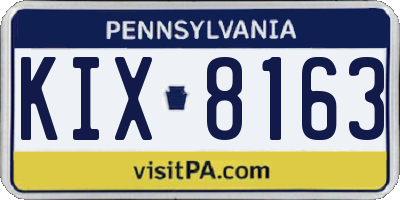 PA license plate KIX8163