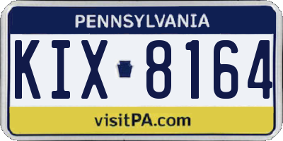 PA license plate KIX8164