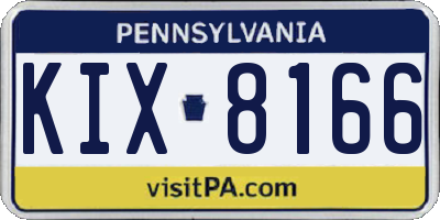 PA license plate KIX8166