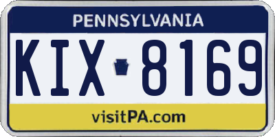 PA license plate KIX8169