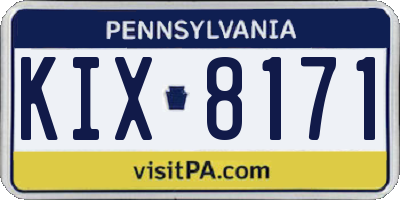 PA license plate KIX8171