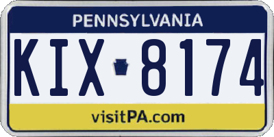 PA license plate KIX8174