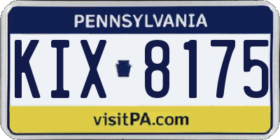 PA license plate KIX8175