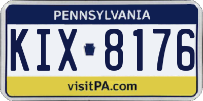 PA license plate KIX8176