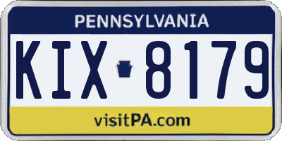 PA license plate KIX8179