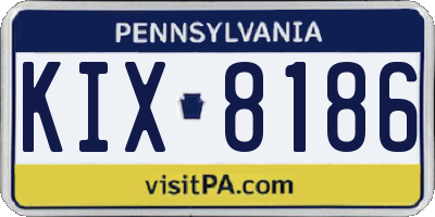 PA license plate KIX8186