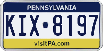PA license plate KIX8197