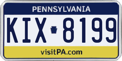 PA license plate KIX8199