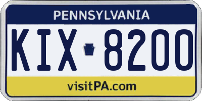 PA license plate KIX8200