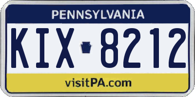 PA license plate KIX8212