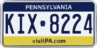 PA license plate KIX8224