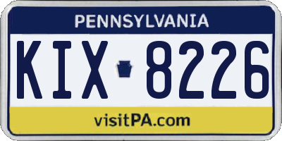 PA license plate KIX8226