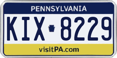 PA license plate KIX8229